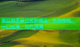 黑豆黑芝麻豆浆新喝法：告别传统，一口丝滑，元气满满
