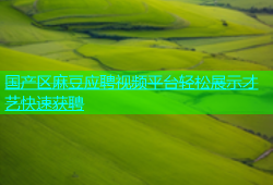 国产区麻豆应聘视频平台轻松展示才艺快速获聘