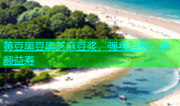 黄豆黑豆黑芝麻豆浆，强身益智，养颜益寿