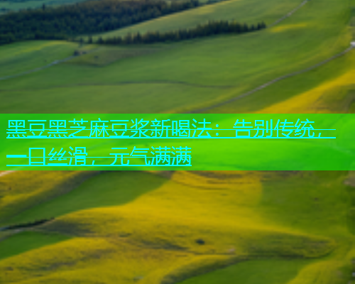 黑豆黑芝麻豆浆新喝法：告别传统，一口丝滑，元气满满